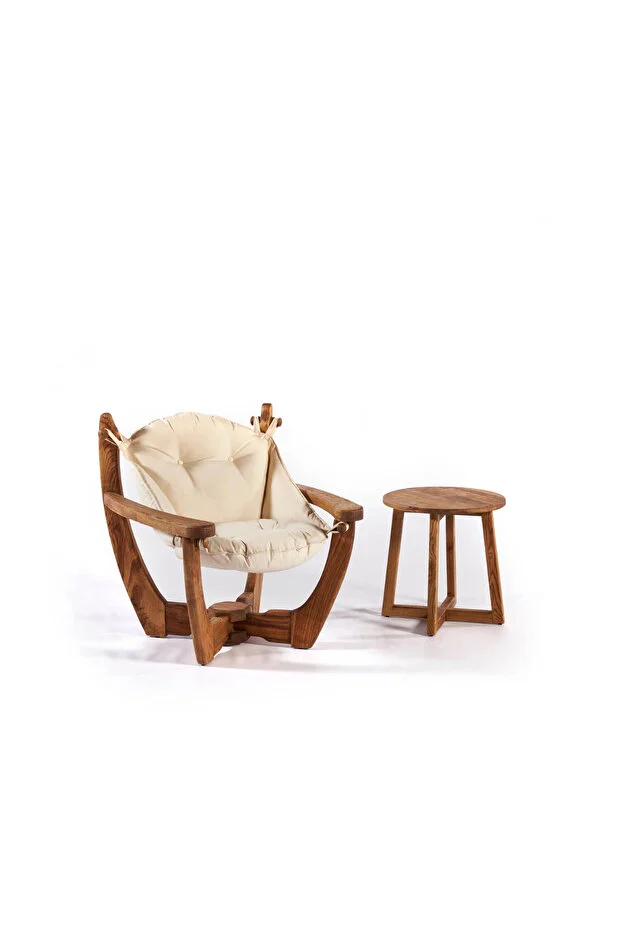 Relax Tekli Rahat Ahşap Bahçe Balkon Koltuk Ve Sehpa